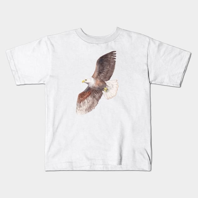 Soaring Watercolor Eagle Kids T-Shirt by wanderinglaur